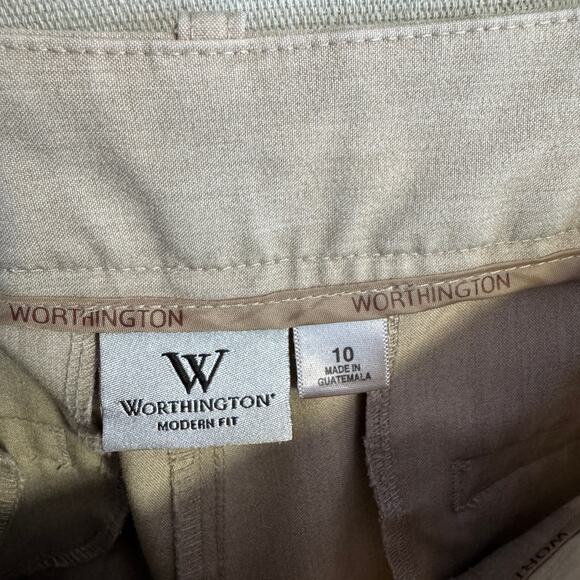 Worthington Dress Pants Size 10 Tan Business Wear with Front Pockets  Belt Loops - Picture 8 of 12